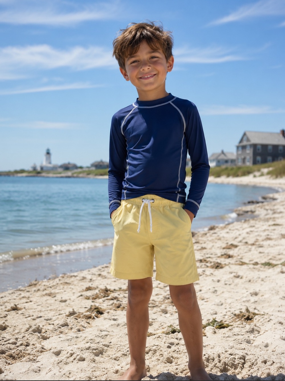 NWT The Sunday Collective Boys Swim Trunks Classic Preppy Sustainable With Liner